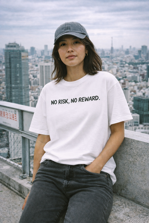 Intent - No Risk No Reward White Premium Boxy T-Shirt