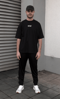 Premium Oversized Black T-Shirt Middle Print